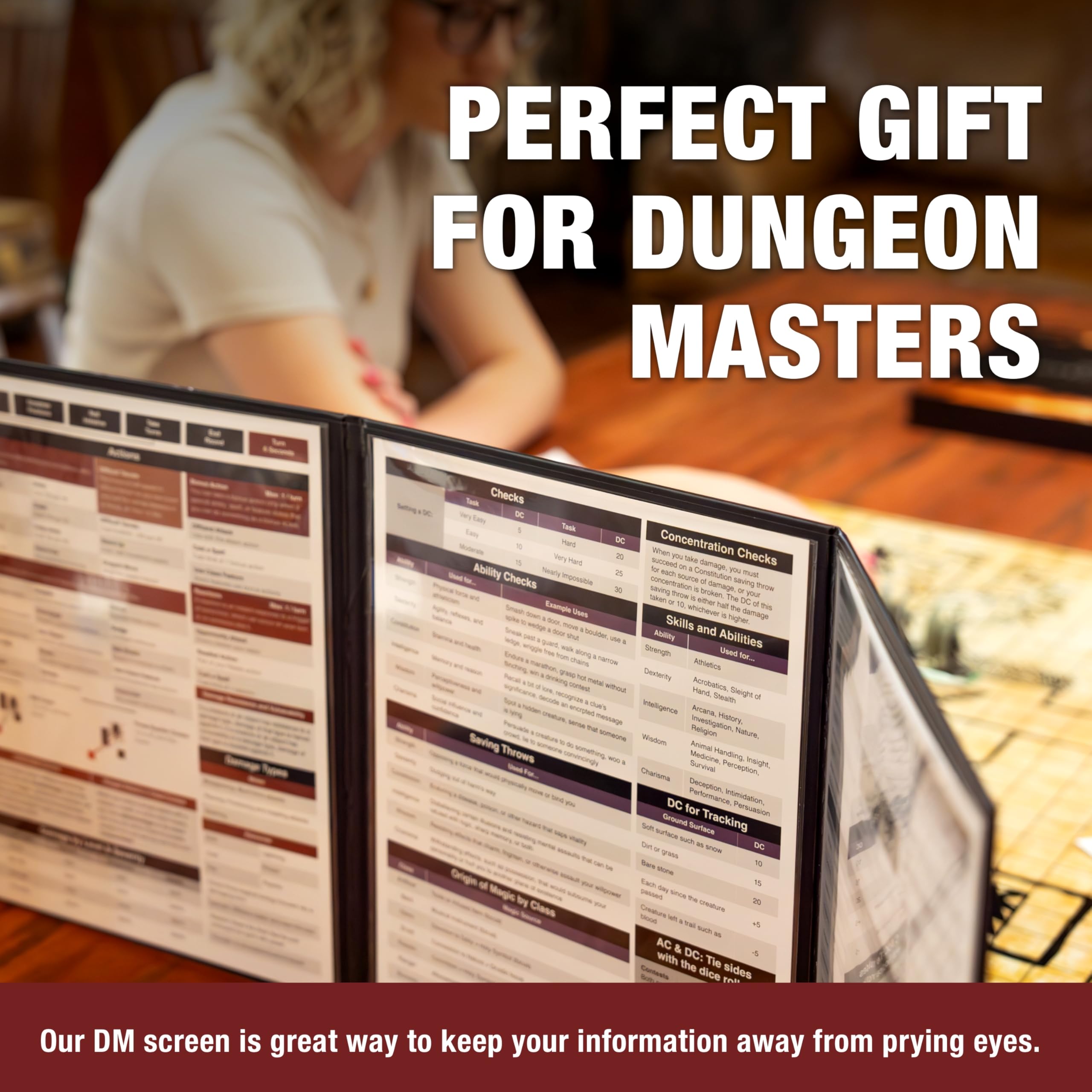 TIDYBOSS DM screen with erasable pockets for easy cleanup