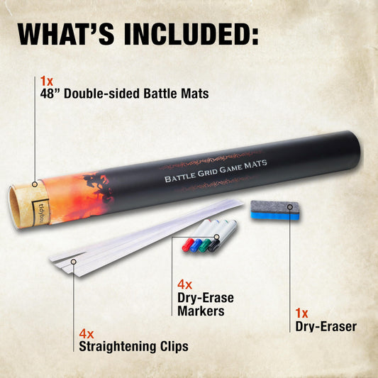 TIDYBOSS battle mat dry-erase surface easy to wipe clean between sessions.