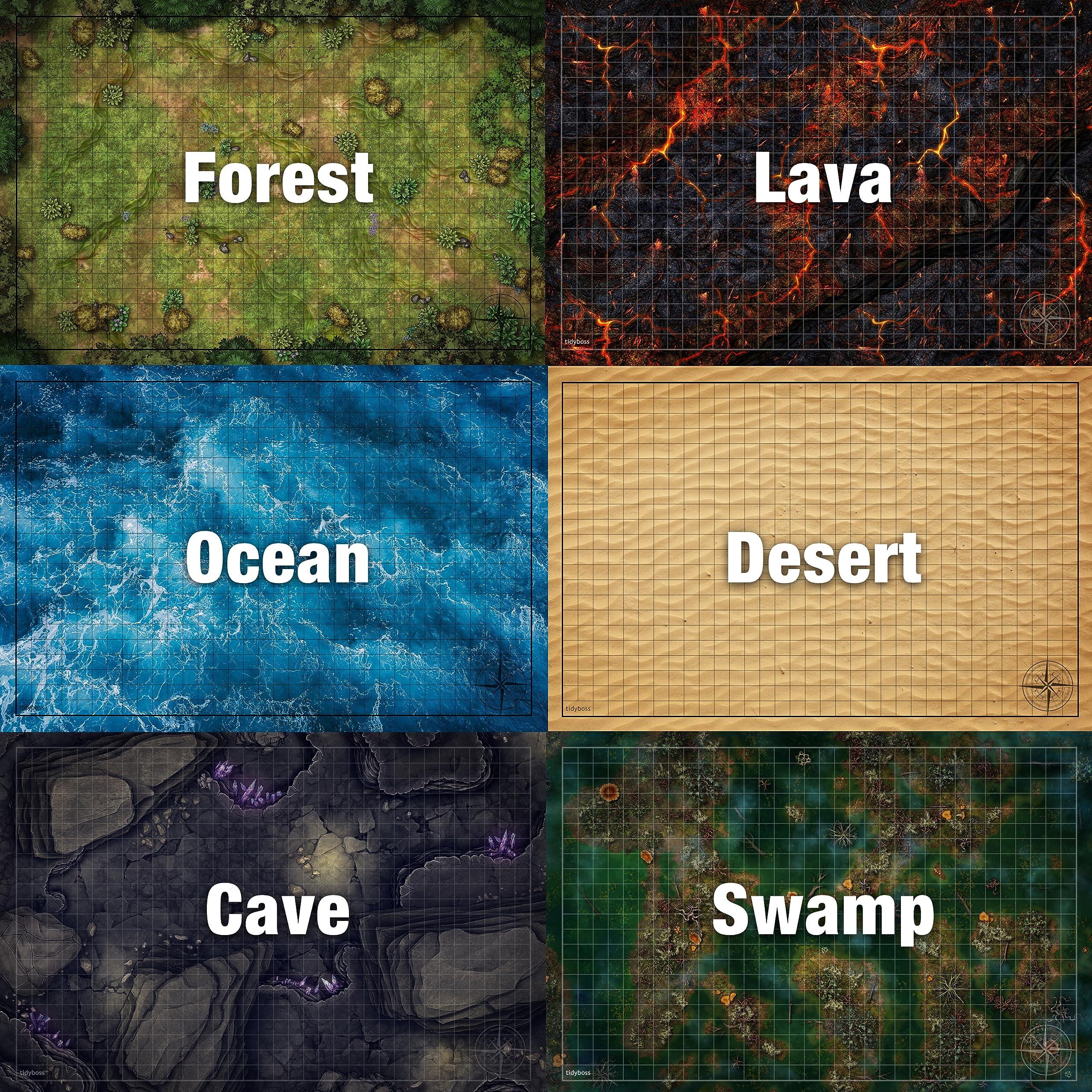 TIDYBOSS cave terrain grid mat for dungeon play