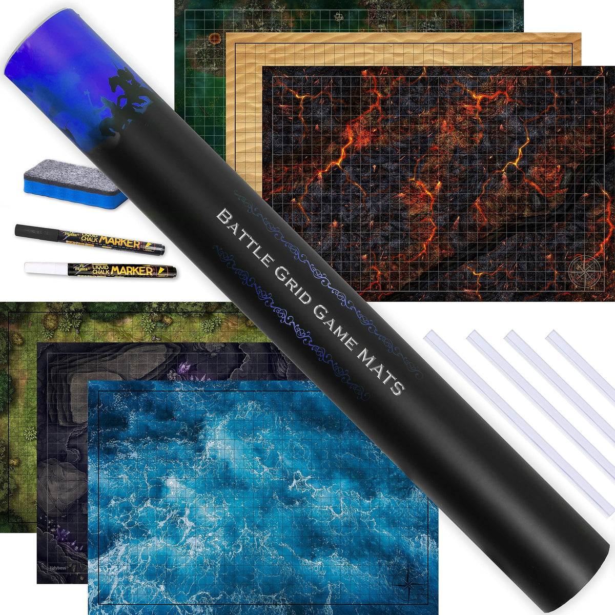 TIDYBOSS lava terrain grid mat for dynamic encounters