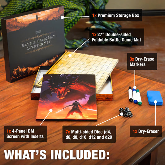 TIDYBOSS D&D foldable battle mat with hex grid for diverse terrain planning