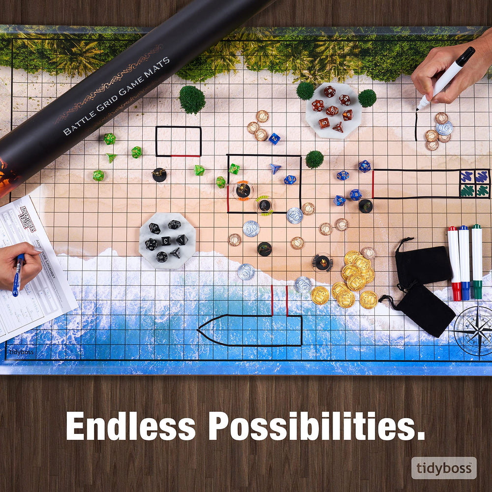 Tidyboss D&D Starter Set waterproof mats wipe clean after spills