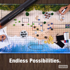 Tidyboss D&D Starter Set waterproof mats wipe clean after spills