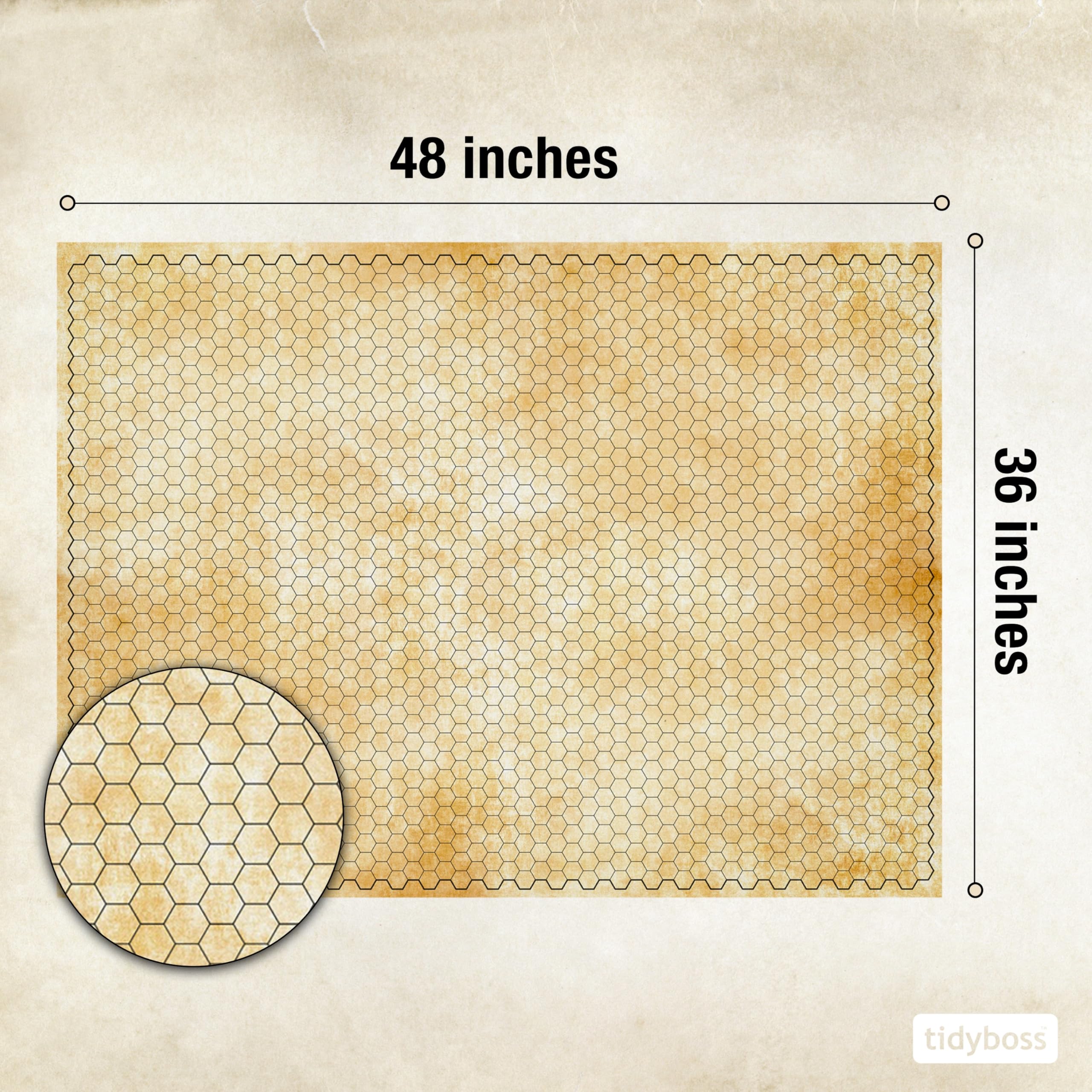 TIDYBOSS square and hex designs improve map visibility for minis.