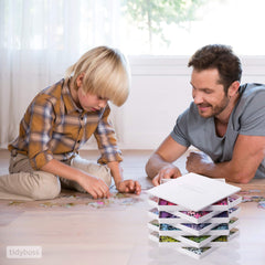 Tidyboss lid protects pieces from spills and curious pets.