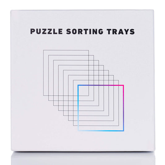 Tidyboss puzzle sorters on a white background highlight pieces clearly.