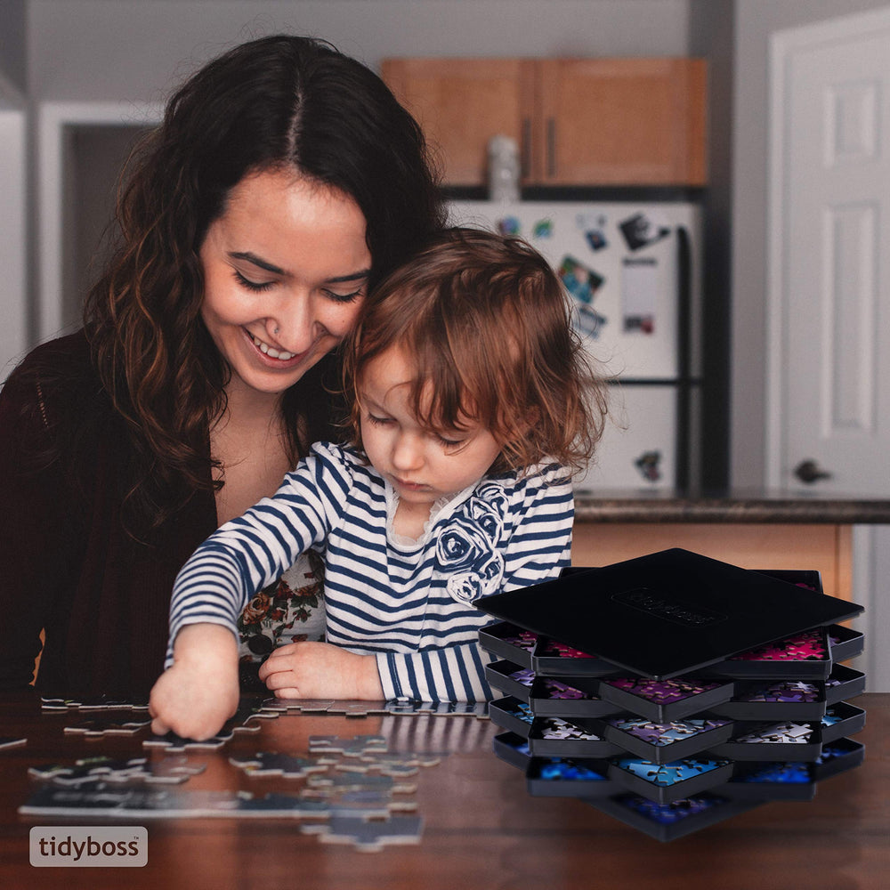 TIDYBOSS puzzle sorting station in use, improving organization and efficiency