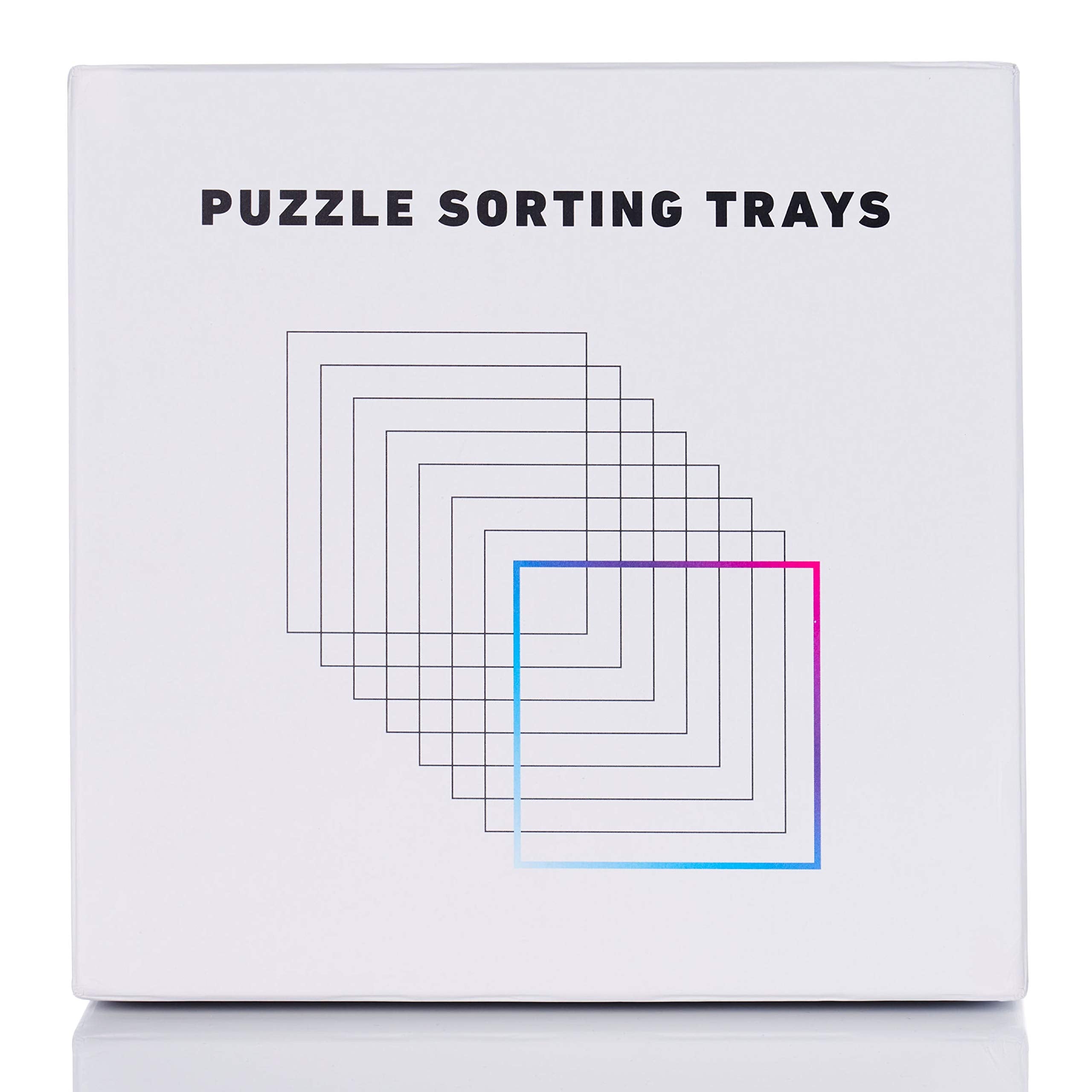 Tidyboss stackable puzzle trays close-up demonstrating secure portable storage.