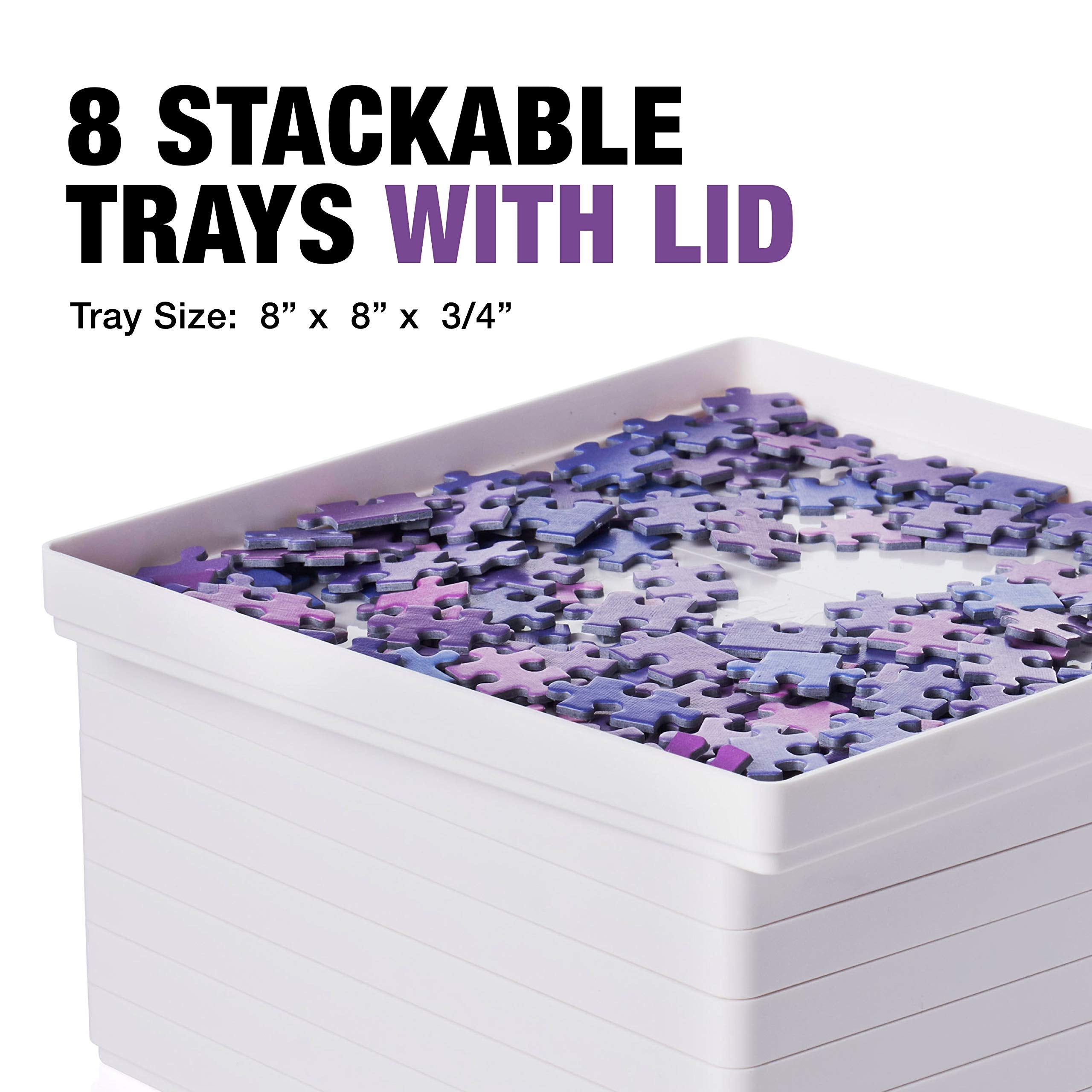 Tidyboss trays arranged for up to 1500-piece puzzles.