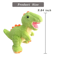 TieGokii dinosaur plush in compression packaging, travel-ready gift.