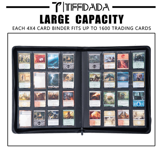 TIFFDADA 16-pocket page layout keeps up to 1,600 cards organized and accessible.
