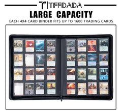 TIFFDADA 16-pocket page layout keeps up to 1,600 cards organized and accessible.