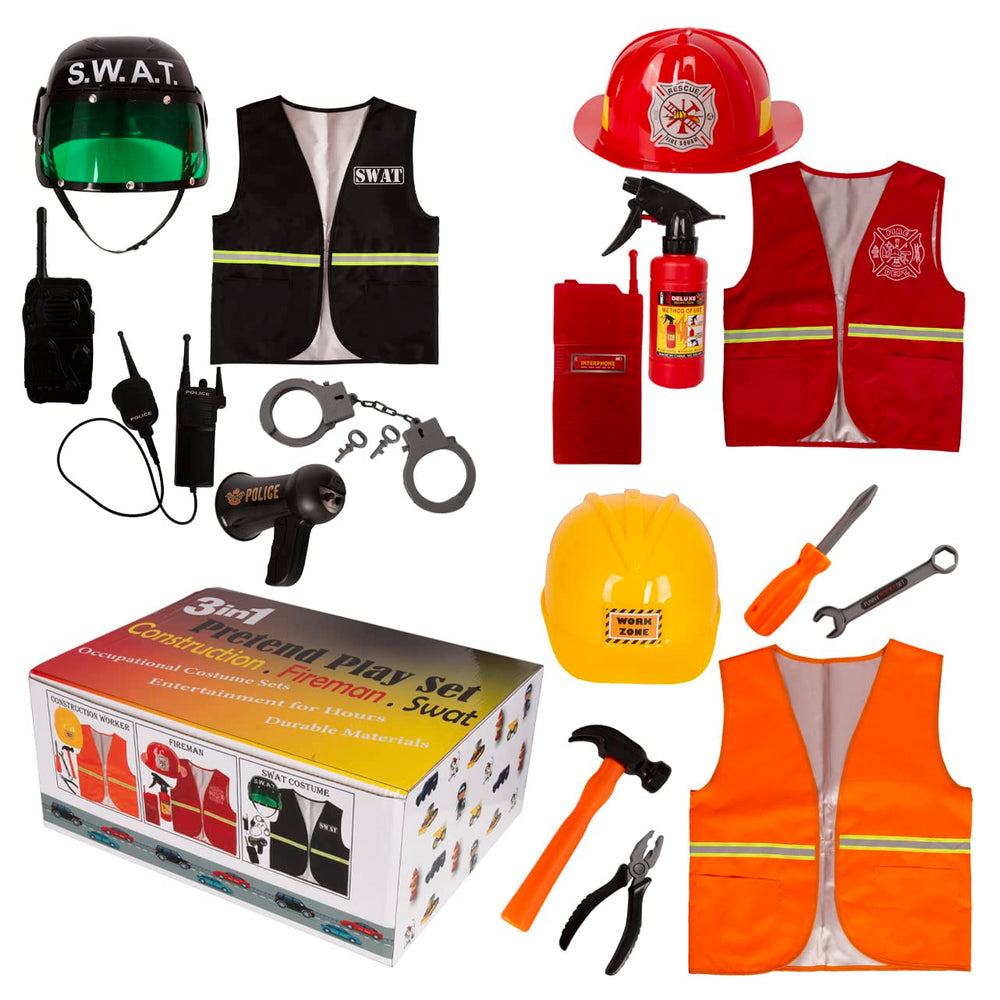 Tigerdoe fireman costume vest provides complete, flexible firefighting costume.