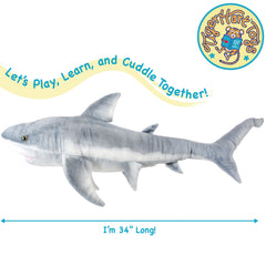 TigerHart Sammy the Shark 36-inch plush for cuddle play and display
