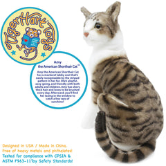 TigerHart Amy plush displays a striped mackerel coat, appealing to animal lovers.