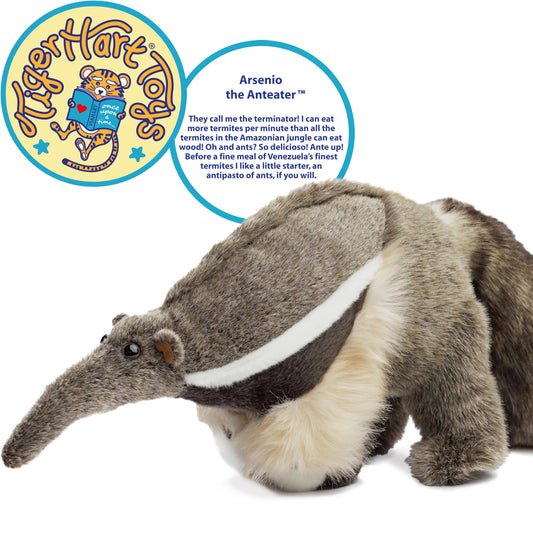 TigerHart Arsenio plush face close-up highlights soft features ideal for bedtime storytelling.
