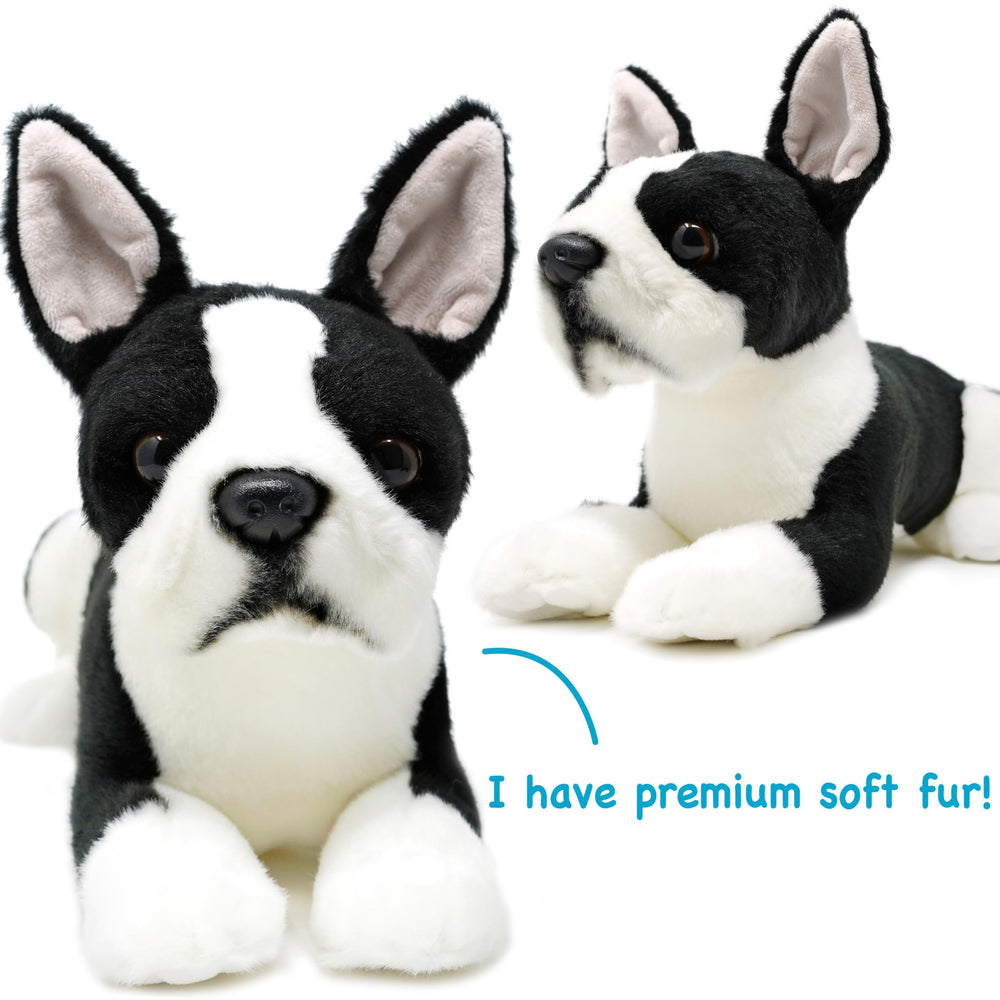 TigerHart Baxter Boston Terrier 12-inch care instructions, hand wash recommended for longevity.