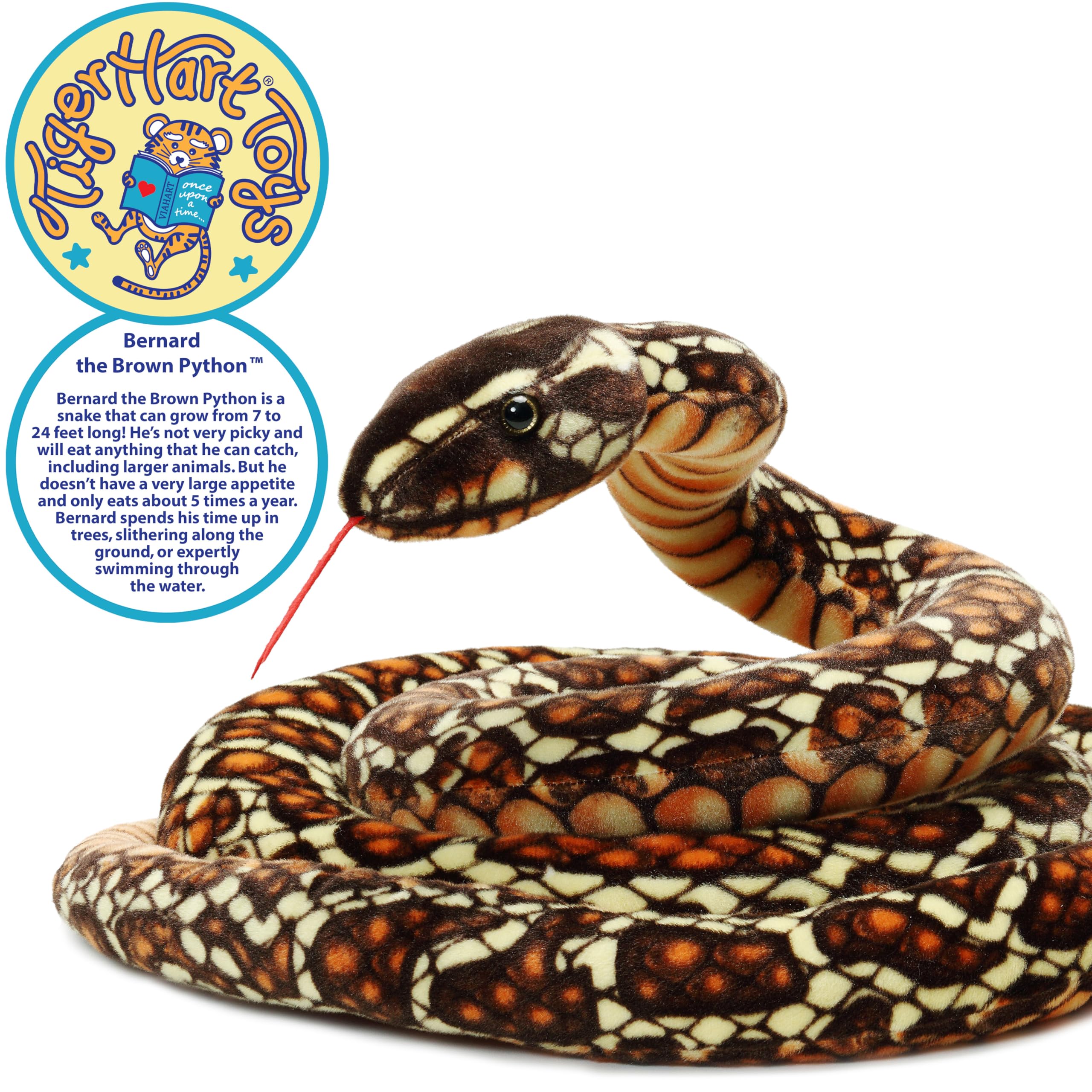 TigerHart Bernard Brown Python in a child-friendly hug scene for comforting play.