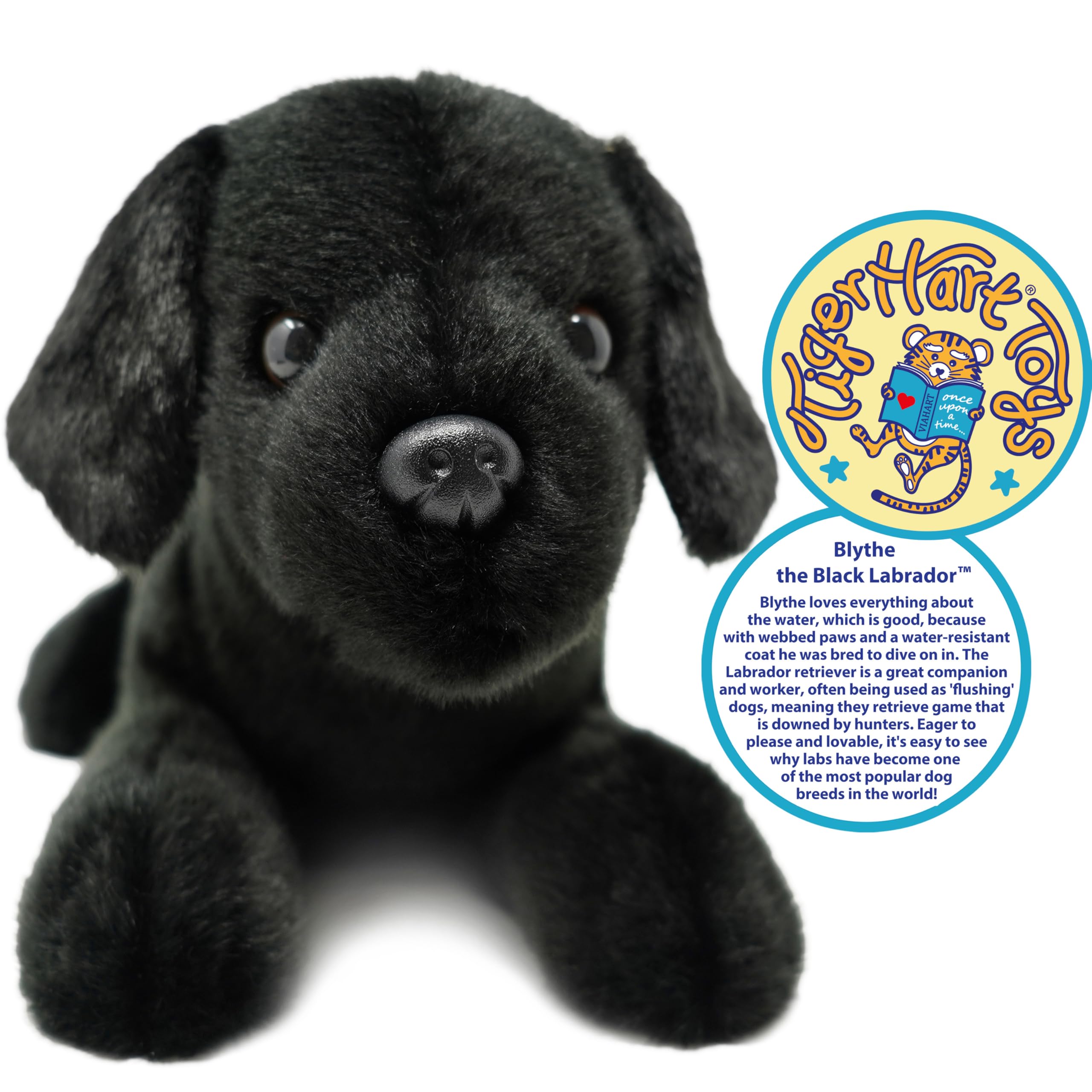 TigerHart Blythe The Black Lab plush closeup fabric; soft texture and safe dyes.