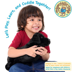 TigerHart Blythe The Black Lab plush size weight; helps gauge cuddling proportions.