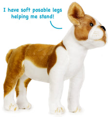 TigerHart Bobby Boston Terrier plush close-up, secure stitching and quality fabric.