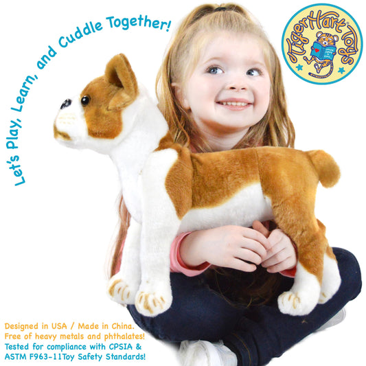 TigerHart Bobby Boston Terrier plush full body, durable and poseable for play.