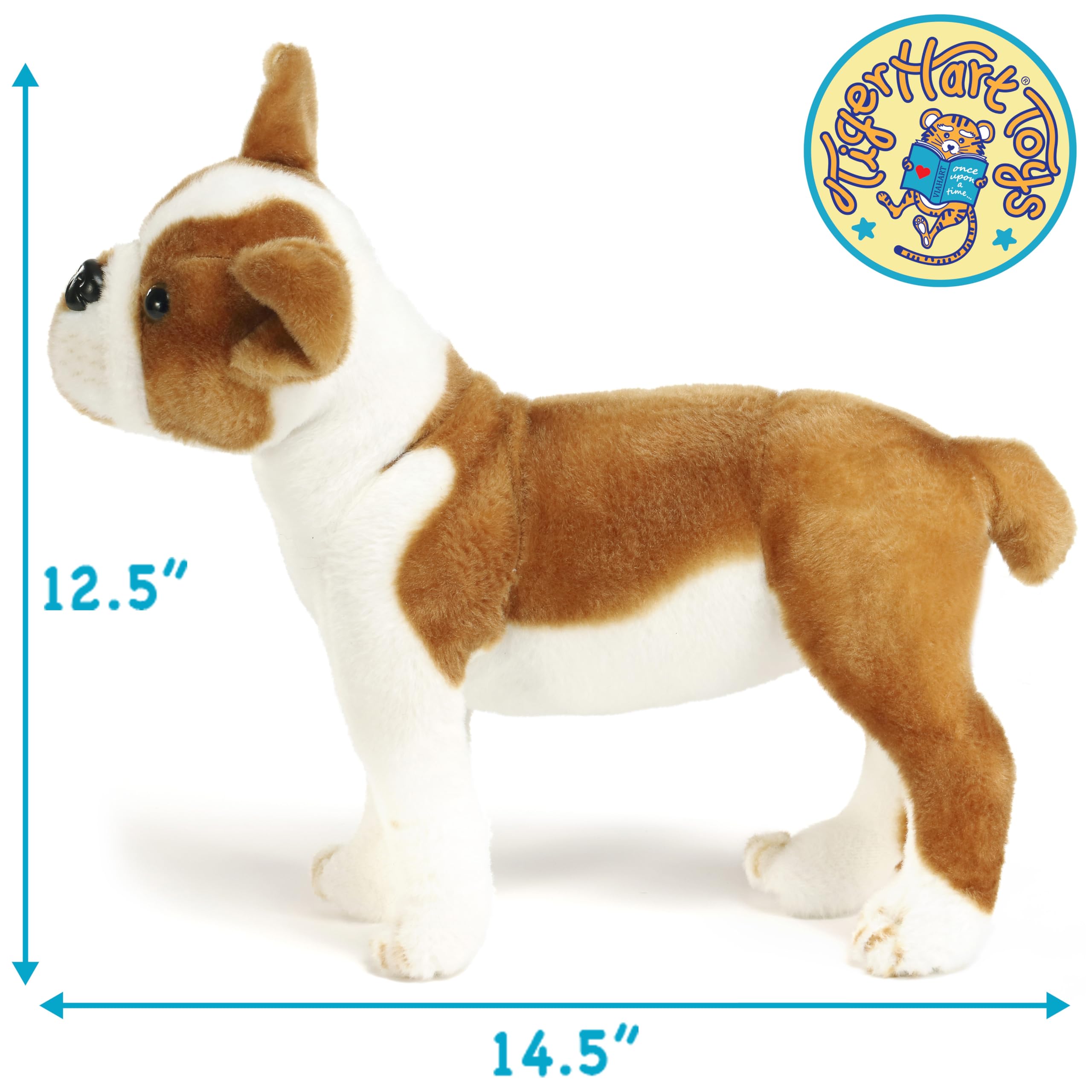 TigerHart Bobby Boston Terrier plush jointed limbs, ready for imaginative poses.