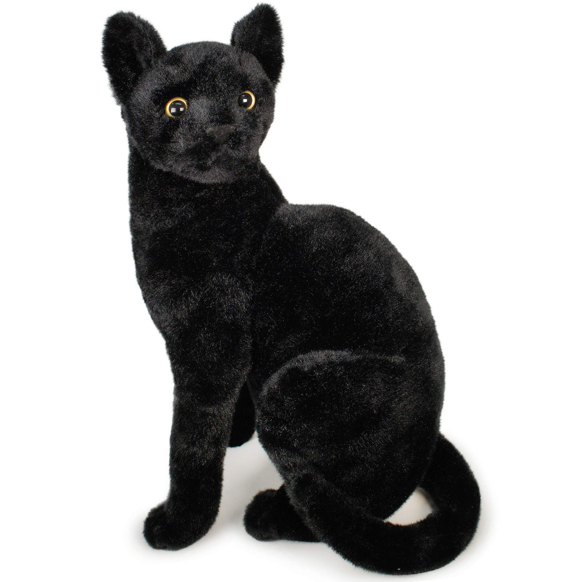 TigerHart Boone black cat plush full view for cozy snuggles and display.