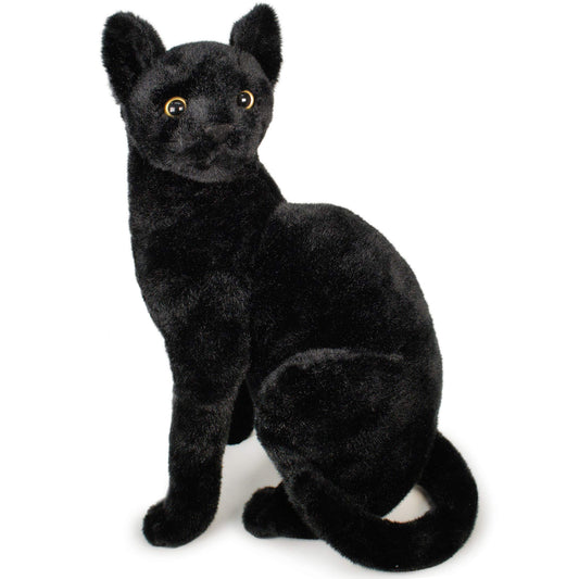 TigerHart Boone black cat plush full view for cozy snuggles and display.