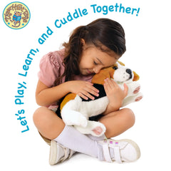 TigerHart Burkham Beagle plush easy care tag suggests hand-wash friendly care.