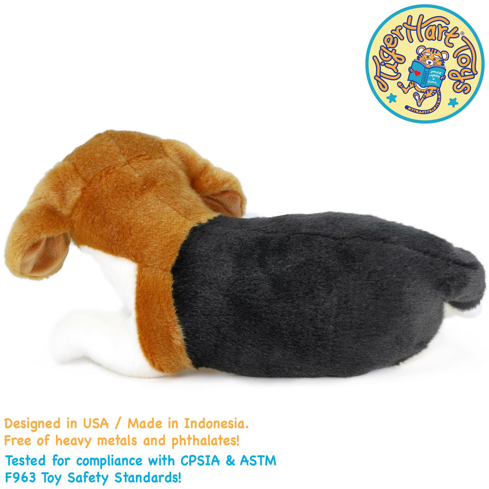 TigerHart Burkham Beagle plush with its own story card fosters imaginative play.