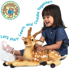 TigerHart Dorbin Deer in a playful scene encourages imaginative woodland adventures.