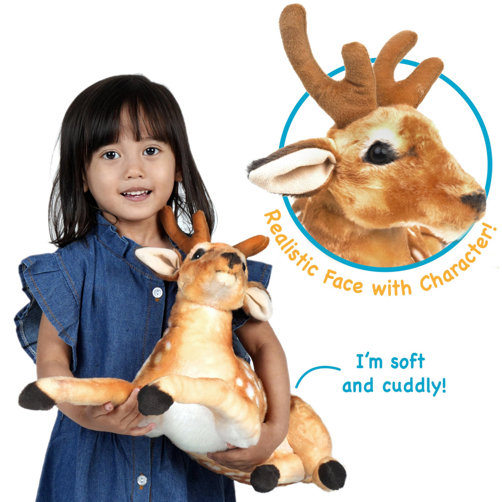 TigerHart Dorbin Deer plush texture invites cozy, hug-friendly play.
