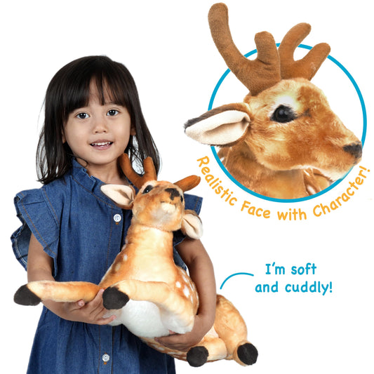 TigerHart Dorbin Deer plush texture invites cozy, hug-friendly play.