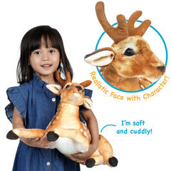 TigerHart Dorbin Deer plush texture invites cozy, hug-friendly play.