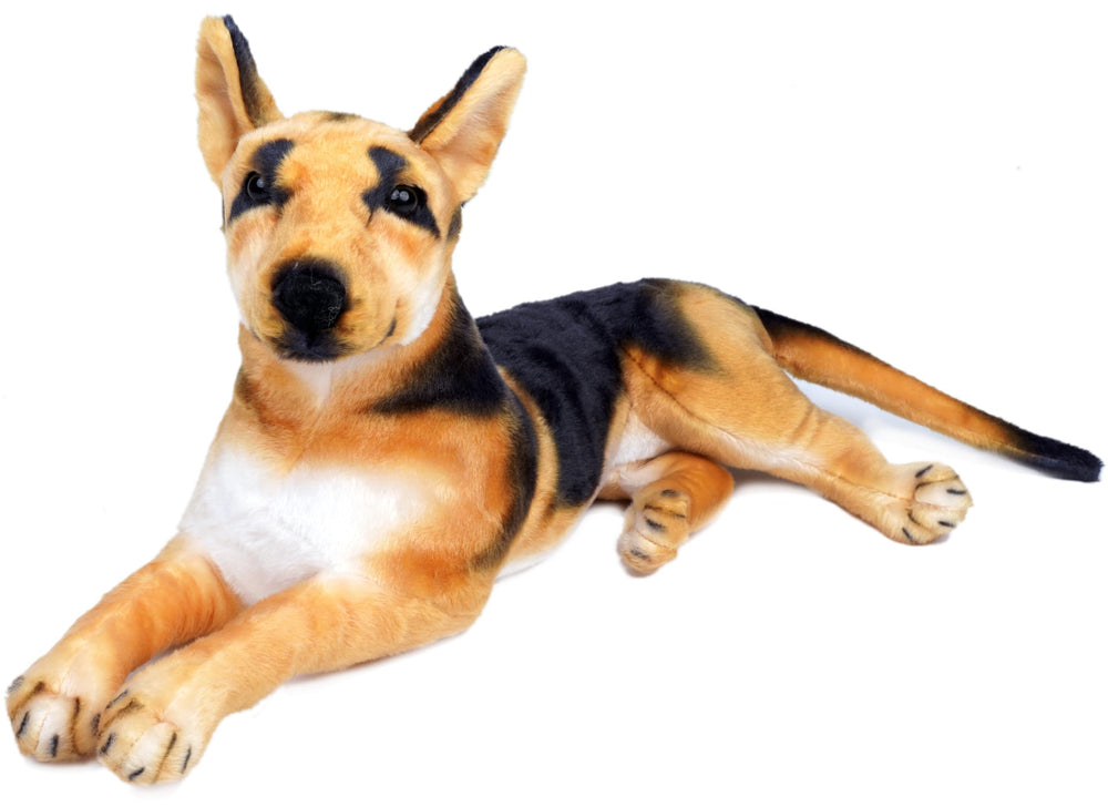 TigerHart Hero German Shepherd 19in plush front view, soft and huggable for kids