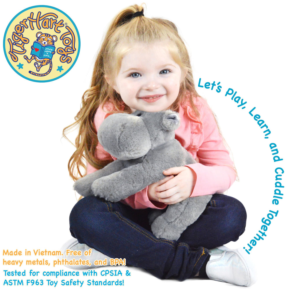 TigerHart Huck the Hippo plush showcases huggable design for playtime.