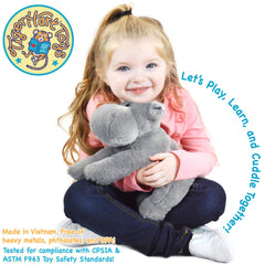 TigerHart Huck the Hippo plush showcases huggable design for playtime.