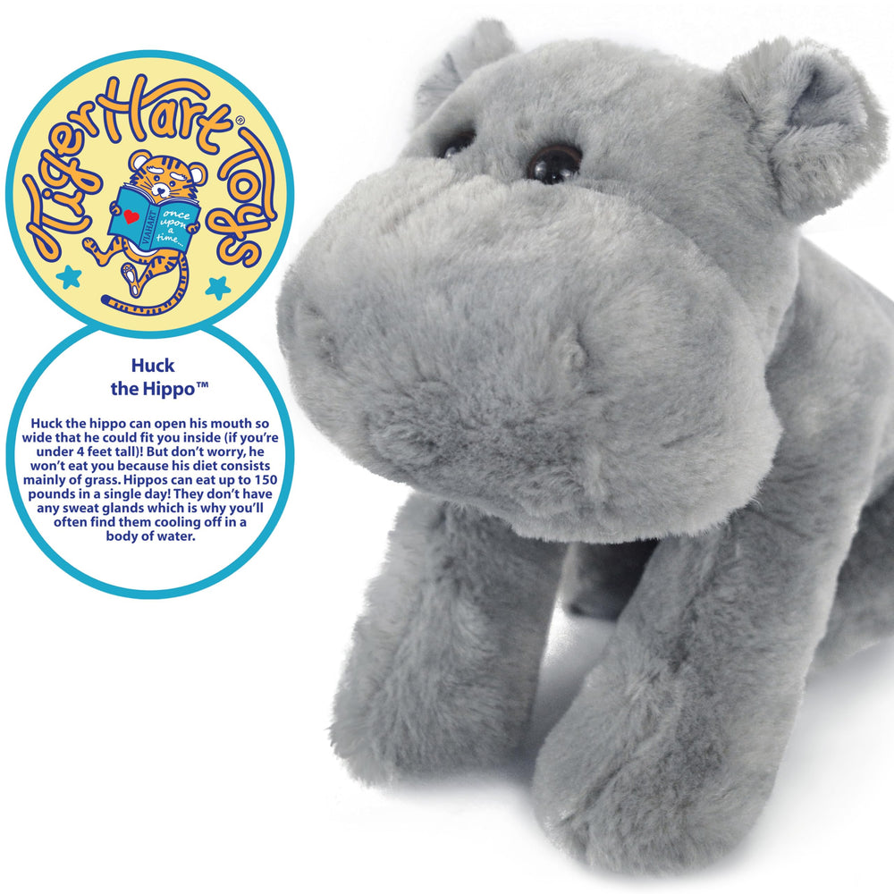 TigerHart Huck the Hippo plush comes with a story to spark imagination.
