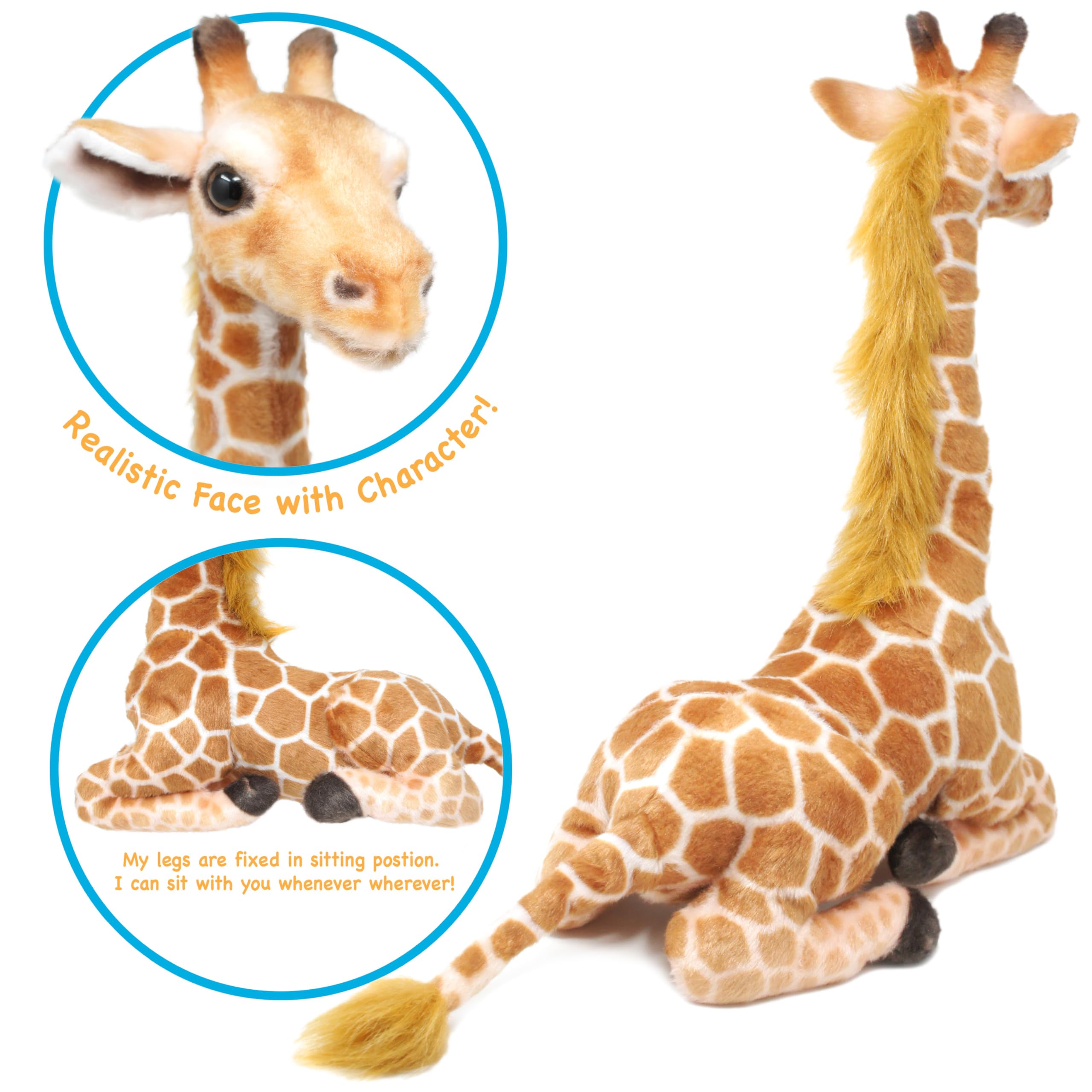 TigerHart Jehlani giraffe plush safe for ages 3+ play.