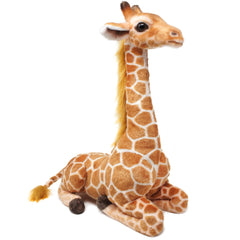 TigerHart Jehlani giraffe plush with soft fabric for cuddling.