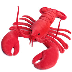 TigerHart Lenora the Lobster plush head view, soft fabric perfect for cuddling.