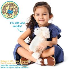 TigerHart Luka Labradoodle plush, close-up fabric texture shows high-quality stitching