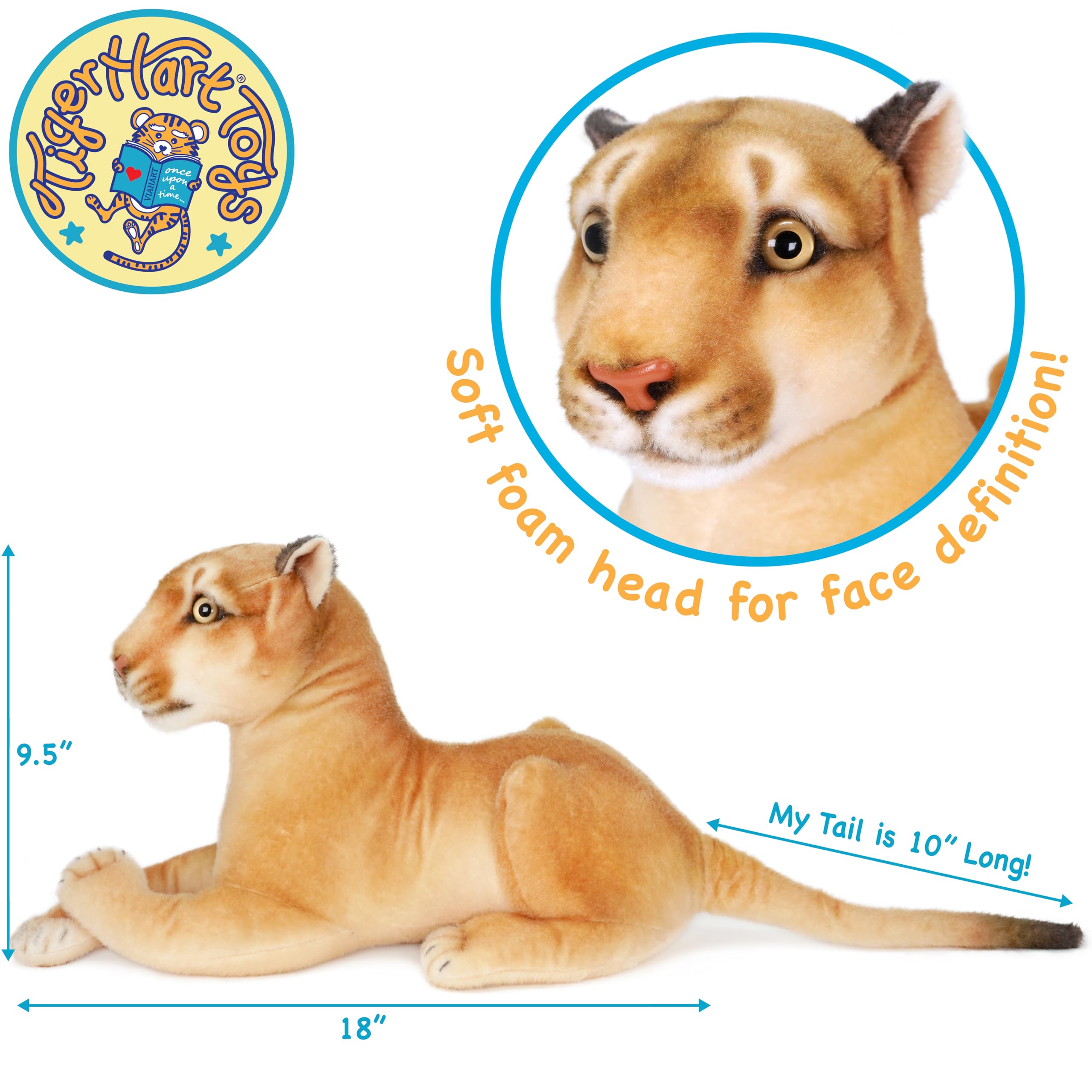 TigerHart Monique plush body shot showing durable stitching for lasting play.