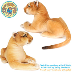 TigerHart Monique mountain lion plush with packaging, ready for gifting.