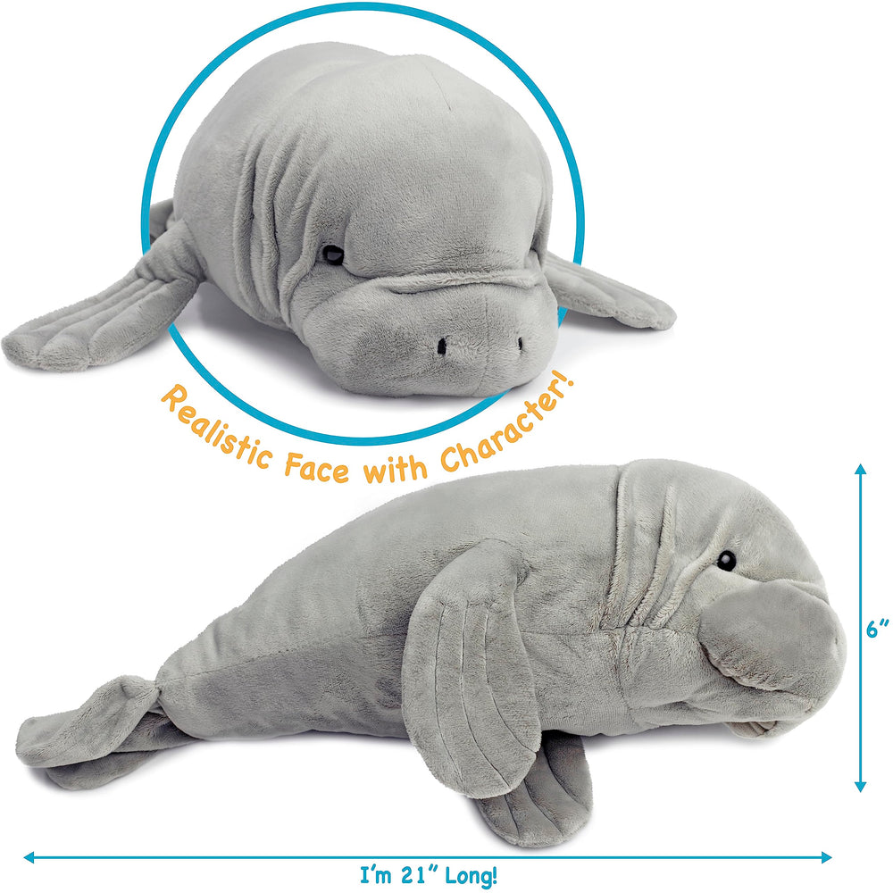 TigerHart Morgan manatee plush stitching detail; securely sewn for kid play