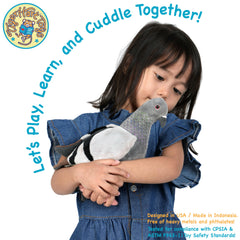 TigerHart Pepper the Pigeon stitching details highlight durable construction for everyday play.