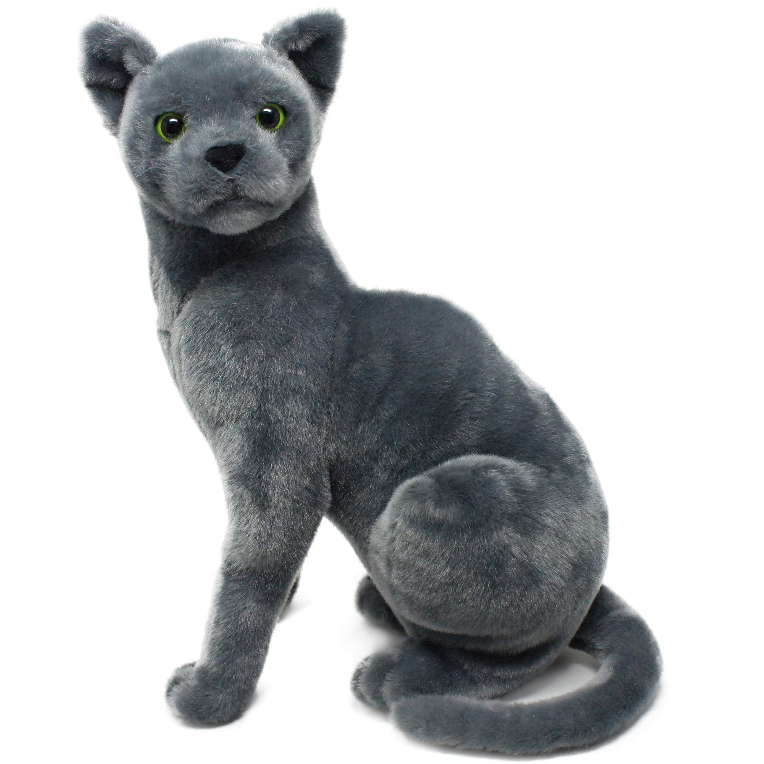 TigerHart Rae Russian Blue Cat plush, full-body view, perfect for cuddling and display