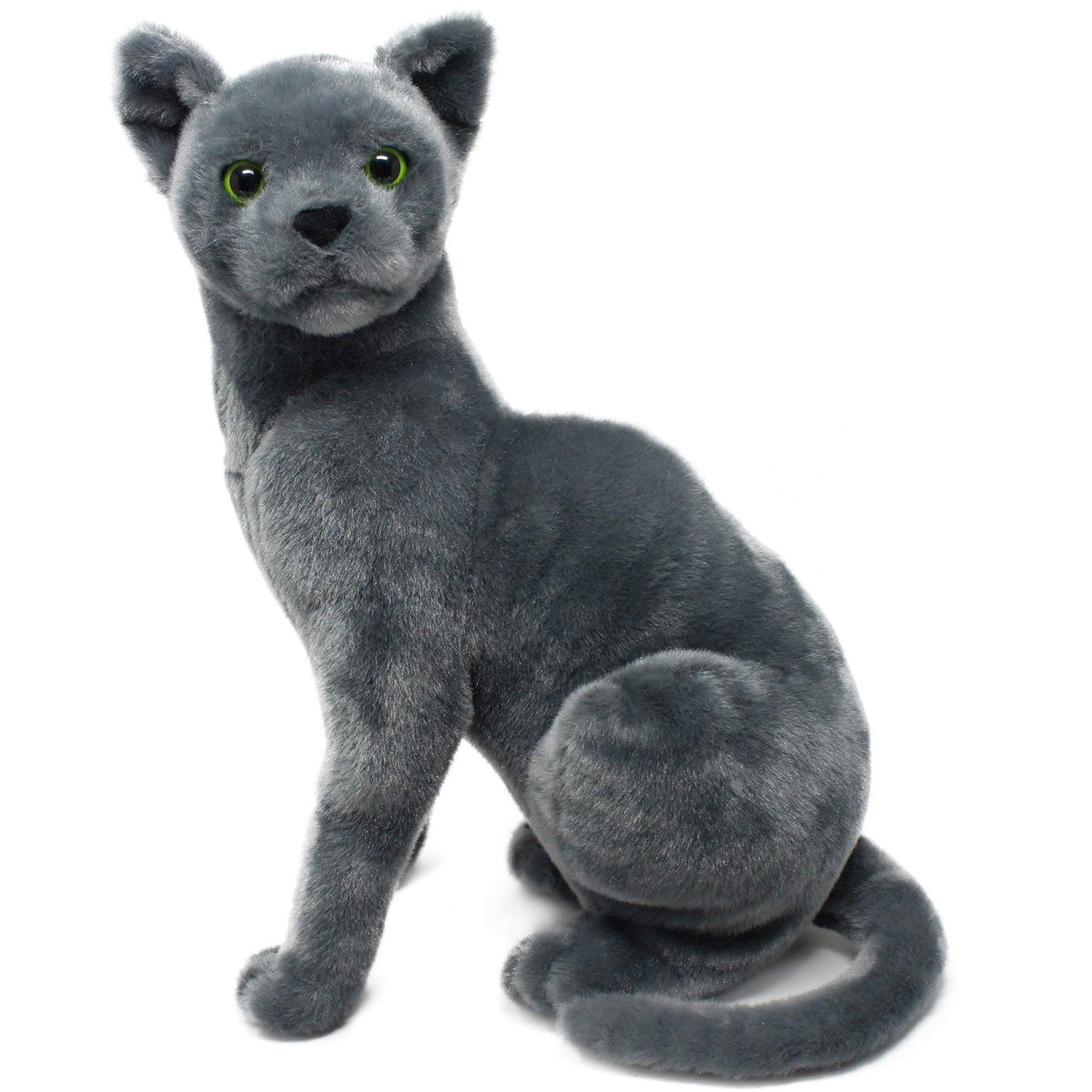TigerHart Rae Russian Blue Cat plush, full-body view, perfect for cuddling and display