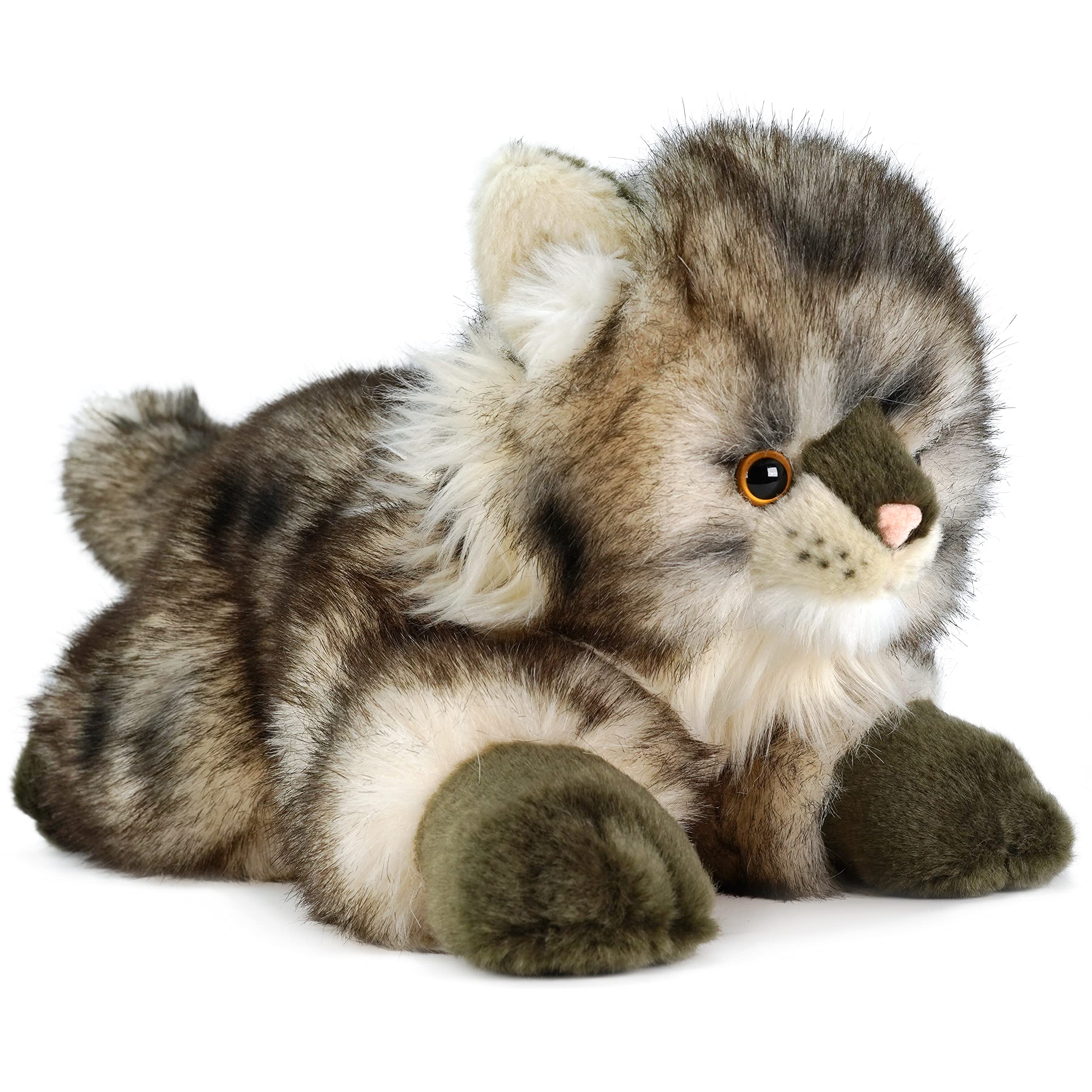 TigerHart Ricky Maine Coon plush portrait, soft fabric for cozy bedtime comfort.